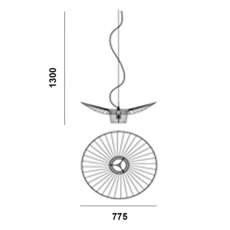 LAMPA WISZĄCA WERTIGO NORDIC E27 80CM BIALA ADANI AD203