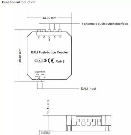 SWITCH INPUT COUPLER DALI-2 4 WEJŚCIA SR-DA2833P-DA2 Sunricher