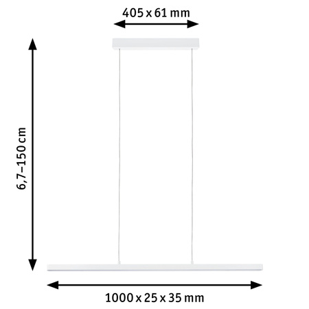 Lampa wisząca LENTO LED DIM 42W 1800lm 2700K 230V biały / aluminium