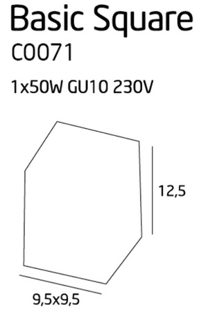 Maxlight Basic Square Black C0071 Plafon Czarny