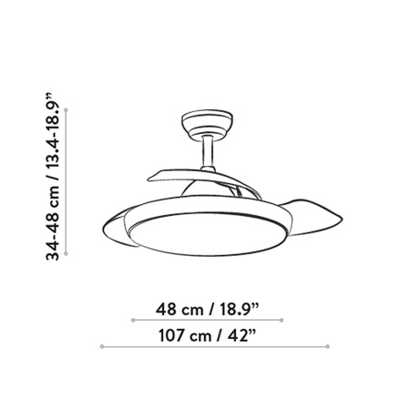 Wentylator Zonda ACB Lighting 2xLED Matt Biały Metal V25144231B