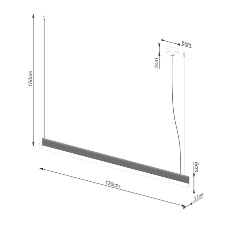 Lampa wisząca FARGE czarna LED 4000K Thoro TH.301