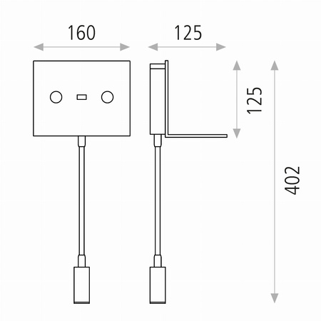 Lampa ścienna Calma ACB Lighting 2xLED Teksturowana czerń Aluminium/Żelazo/Pleksi A38360N