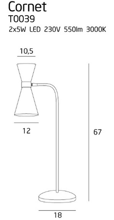 Maxlight Cornet T0039 Lampa Biurkowa