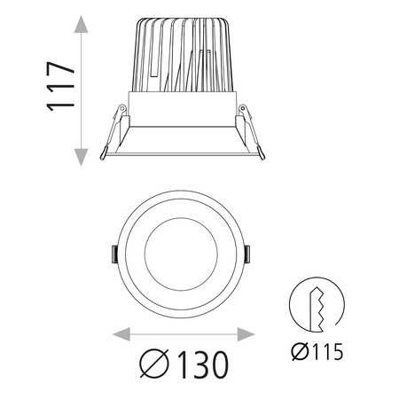 Lampa wpuszczana Kidal ACB Lighting LED COB Teksturowana czerń Aluminium/Poliwęglan E3771390N