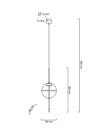 Lampa wisząca CHAPLIN 300 mosiądz  - LED, szkło