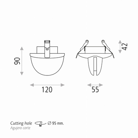 Lampa wpuszczana Spectra ACB Lighting LED Teksturowany biały Aluminium/Pleksi E37310B