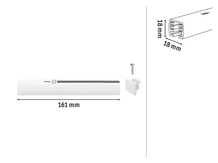 Zasilanie końcowe systemu URail max.1000W 230V czarny matowy / tworzywo sztuczne