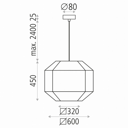 Lampa wisząca Bauhaus ACB Lighting LED E27 Piasek/len Metal C39176ARLI