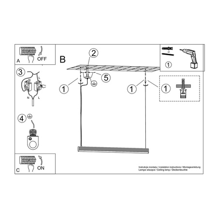 Lampa wisząca FARGE czarna LED 4000K Thoro TH.301