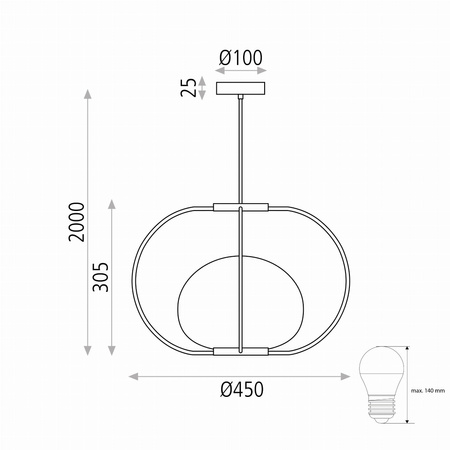 Lampa wisząca Marina ACB Lighting LED E27 Teksturowana czerń Żelazo/Aluminium/Szkło C38064N