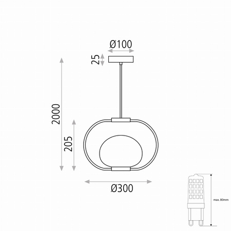 Lampa wisząca Marina ACB Lighting LED G9 Biały Żelazo/Aluminium/Szkło C38063B