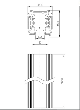 Szynoprzewód 3-obwodowy ProRail3 2m biały 230V metal