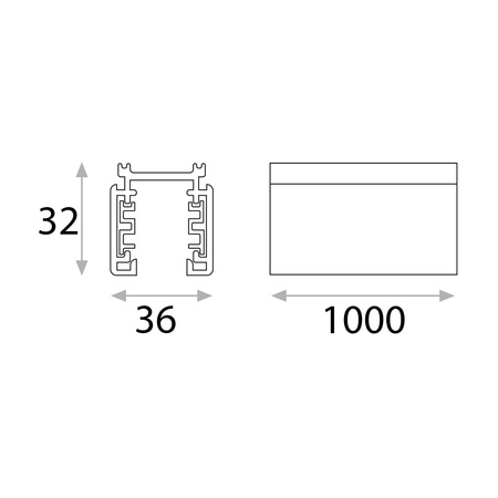 Szyna ACB Lighting Czarny Aluminium/Miedź/ABS 6TRACK001N