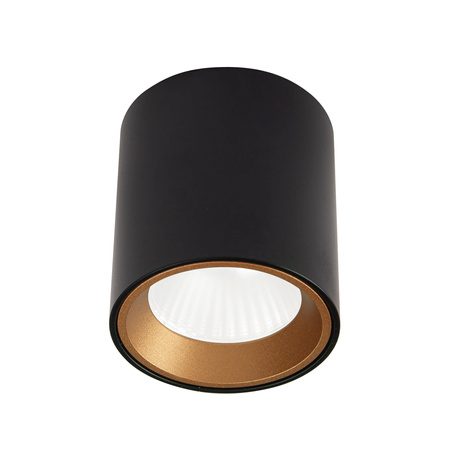 Maxlight Tub C0211 Lampa Sufitowa Okrągła Czarna + Pierścień Ozdobny Złoty RC0155/C0156 Gold