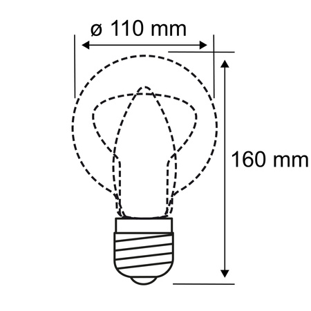 Źródło światła LED METALLIC GLOW GLOB czarny Spiral E27 4,2W 200lm 1800K 230V