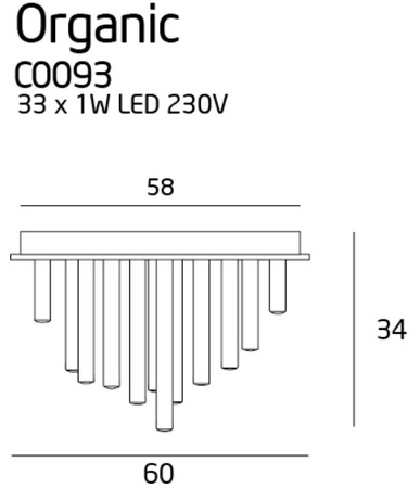 Maxlight Organic Copper C0093D Plafon Duży