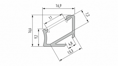 Profil LED LUMINES typ H surowy 2,02 m  10-0450-20