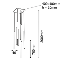 Lampa wisząca Yabu 8 - Czarna (700 mm) 5530  Shilo