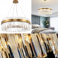 Stella GOLD  Żyrandol złota lampa kryształowa glamour nowoczesna ULFN347 Unilight