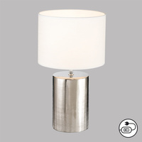 Lampa stołowa Prata Fischer&Honsel E27 1x40W w kolorze srebrnym ceramika 50663