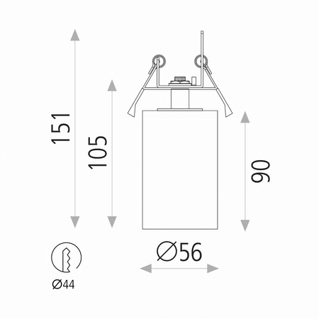 Lampa wpuszczana Zoom ACB Lighting LED GU10 Teksturowana czerń Aluminium/Poliwęglan E37640N