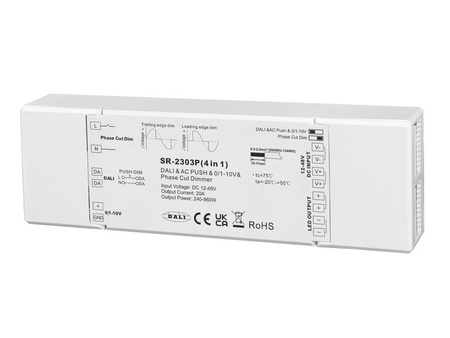 Wielofunkcyjny ściemniacz LED SR-2303P (4 w 1) z 4 interfejsami ściemniania 12-48VDC Sunricher