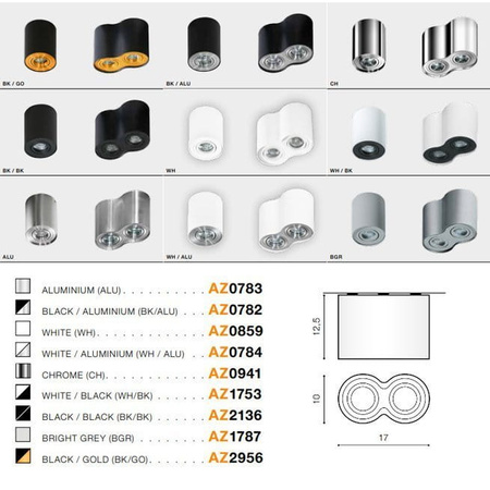 BROSS 2 WHITE/ALUMINIUM Azzardo AZ0784