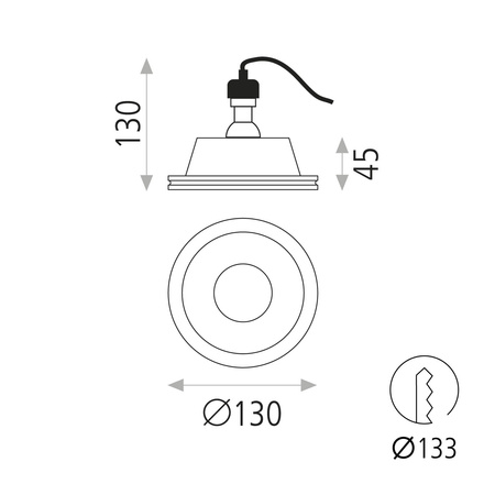 Lampa wpuszczana Yota ACB Lighting LED GU10 Biały Gips P34081B