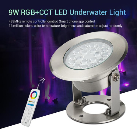 Lampa basenowa LED RGB+CCT (RGBWW) 9W 12-24V – UW03 