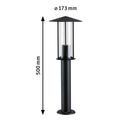 Oprawa ogrodowa CLASSIC LED E27 4.3W 420lm 500mm 2200K  IP44 230V czarny aluminium