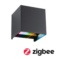 Oprawa elewacyjna CYBO LED SH Zigbee RGBW+ 2x2.5W 2000K-6500K 2x150lm IP44 100x100mm 230V antracyt / aluminium