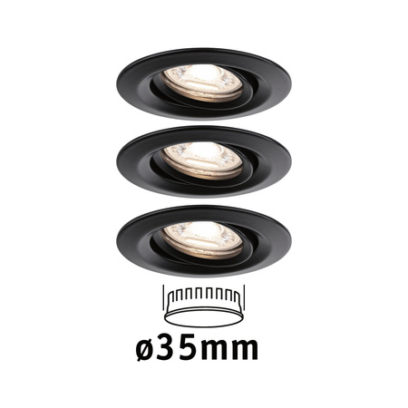 Oprawa do wbudowania NOVA PLUS COIN LED Mini DIM wychylna 3x4W 310lm 66mm 2700K IP23 230V czarny matowy