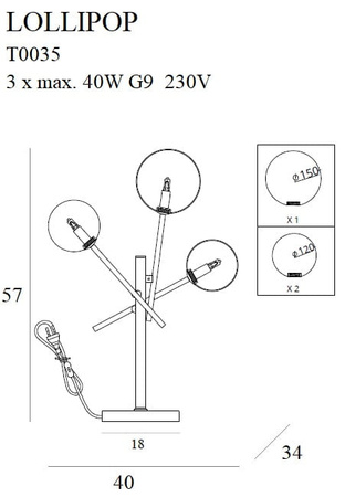 Maxlight Lollipop T0035 Lampa Stołowa