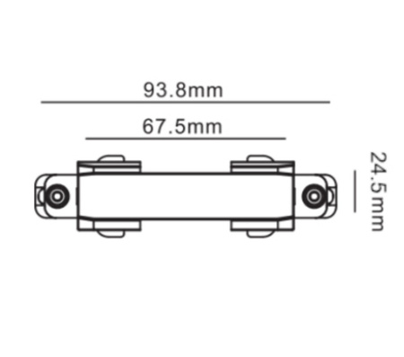 Łącznik prosty krótki do systemu ProRail3 230V czarny / metal / tworzywo sztuczne