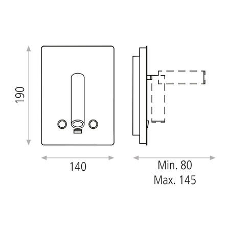 Lampa ścienna Manat ACB Lighting 2xLED sob. Nikiel Aluminium/Żelazo/Pleksi A35680NS