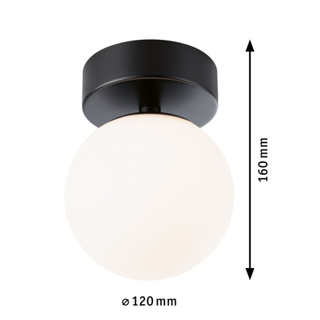 Lampa sufitowa łazienkowa GOVE LED 5W 400lm 3000K IP44 230V czarny matowy / metal / szkło