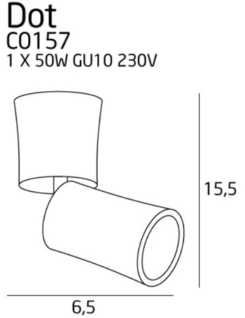 Maxlight Dot C0157 Lampa Sufitowa/Plafon Czarny