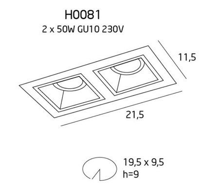 Maxlight Hit II H0081 Oprawa Podtynkowa Biała