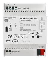 Bramka DALI KNX Plus do systemu KNX DALI2 i  do systemów DALI PRO SR-KNX9100-DA2-2CH Sunricher