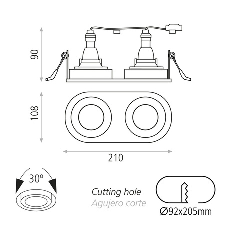 Lampa wpuszczana Musca ACB Lighting LED GU10 Teksturowany biały Stal/Aluminium E3947180B