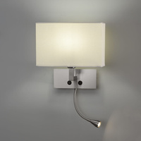 Lampa ścienna Carlo ACB Lighting 2xLED E27 sob. Nikiel/biały Aluminium/Żelazo/Bawełna A167821NMS