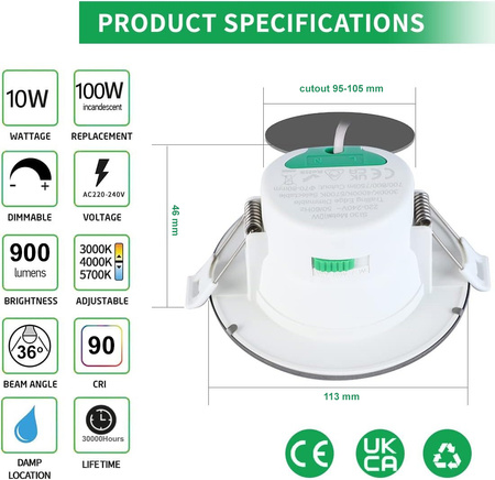 MIAMI PREMIUM Downlight DALI Bialy - barwa swiatla 3000K ciepla