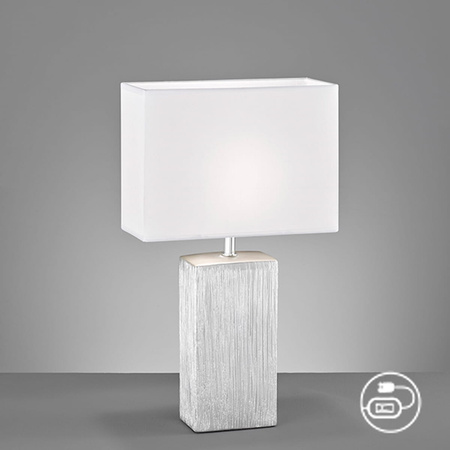 Lampa stołowa Flens Fischer&Honsel E14 1x40W w kolorze srebrnym ceramika 50480