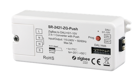 Bramka konwerter ZigBee na DALI, 0/1-10V SR-2421-ZG-PUSH Sunricher