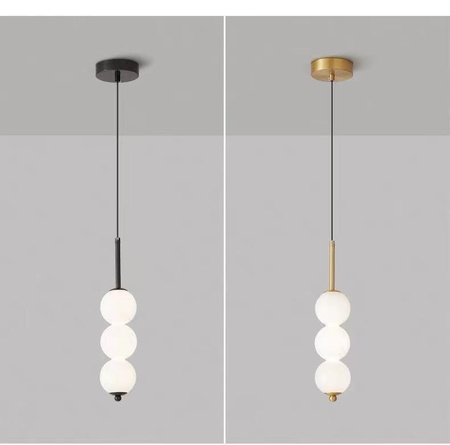 Nowoczesna minimalistyczna sferyczna lampa wisząca TRIO Czarna ADANI AD184