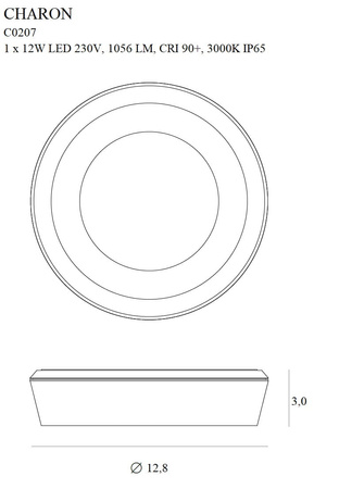 Maxlight Charon C0207 Lampa Sufitowa Biała IP65