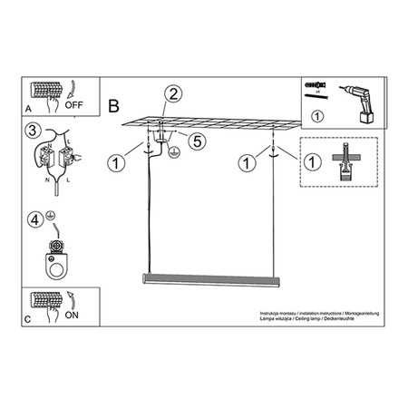 Lampa wisząca FARGE biała LED 3000K Thoro TH.294