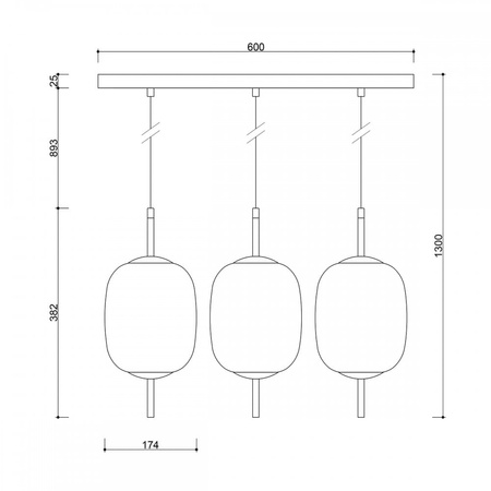 EPLI mini 3L potrójna sufitowa lampa wisząca EM0322PL UMMO