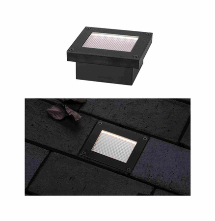 Oprawa wpuszczana DOMENIC LED solar 8lm 8x8cm 3000K IP67 czarny / tworzywo sztuczne